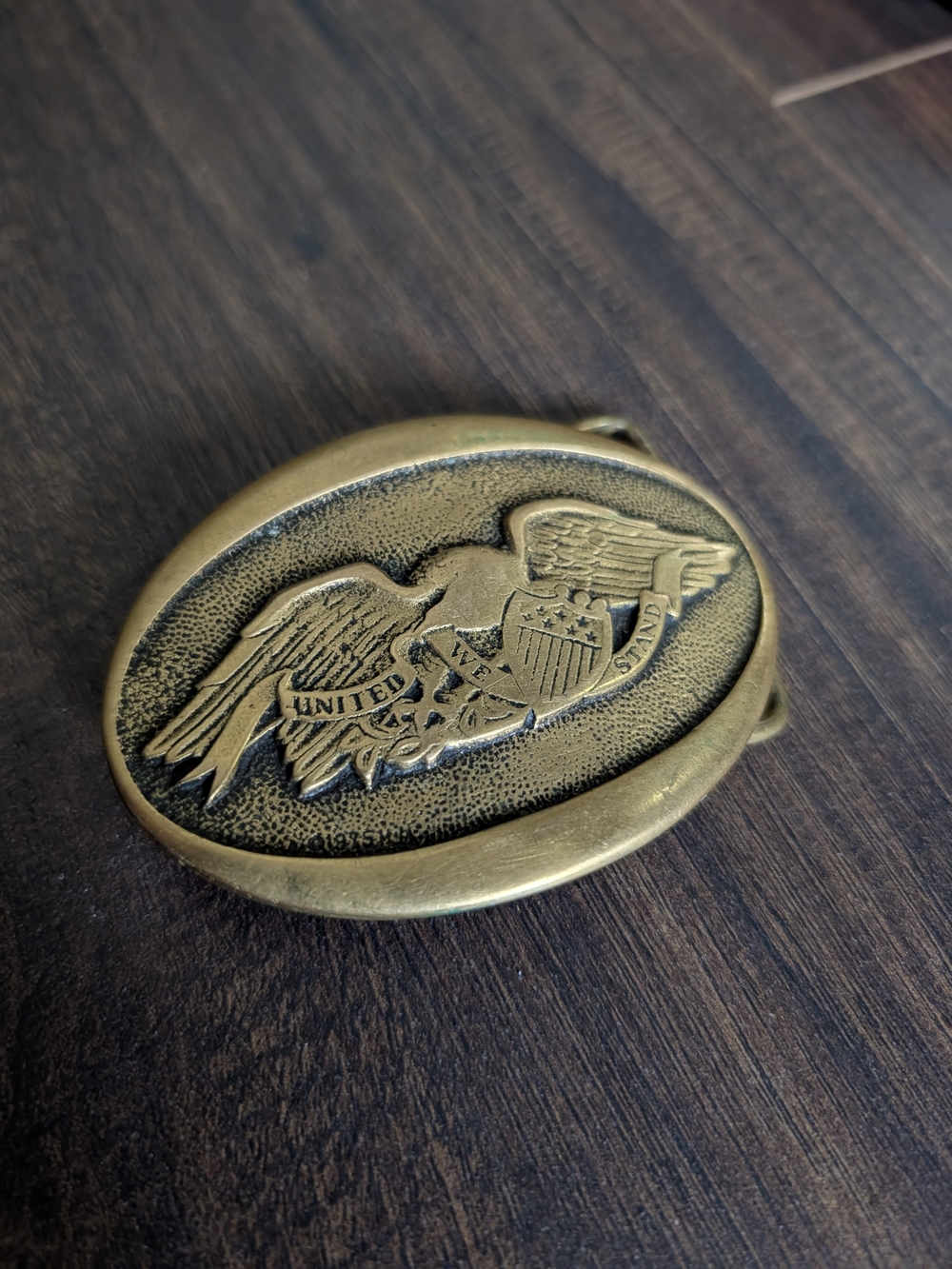 American Eagle Heritage Mint 1976 Bicentennial Brass Vintage Belt Buckle